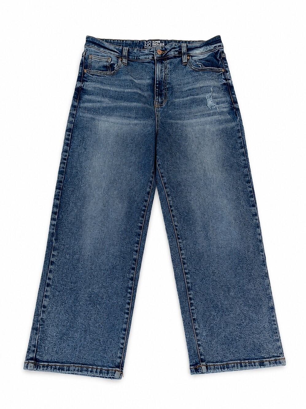No Boundaries Women’s Size 17 Super High Rise Wide Leg Jeans Distressed Denim